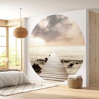 Papier peint rond / cercle - Ponton - Diamètre 110 cm