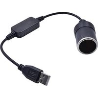BRAVIX Convertisseur USB A mâle 5 V vers prise allume-cigare femelle 12 V pour enregistreur de conduite, GPS (moins de 8 W), 35 cm