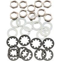 Set van 3/8 inch stalen moeren, ringen en tandkransen voor potentiometers en aansluitingen (10 stuks)