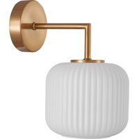 Applique FOSSE Italux ottone vetro bianco rigato E27 40W