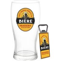 Coffret cadeau - STC - Verre à bière - Décapsuleur inclus - 2 pièces - Blanc