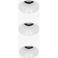 SKLUM Pack mit 3 rahmenlosen, runden, eingelassenen LED-Downlights Ø5,3 cm aus Aluminium Luisiana Weiss