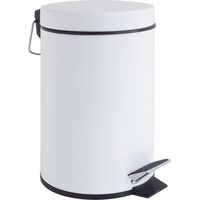 Pedal Bin 3L, Metal, White, 22.5 x 17 x 26 cm