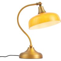 QAZQA Lampe de table classique bronze avec verre opale orange -