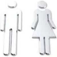 Set di 2 cartelli per bagno, cartelli per porte di uomini e donne, cartelli per toilette per uomini e donne, adatti per bagni in hotel, scuole, aziende e ristoranti. (Ar