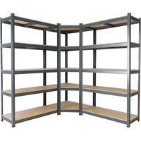 Arebos – Lot de 3 étagères pour charges lourdes 180 x 90 x 40 cm – Charge maximale 875 kg – Système d'emboîtement sans outil – Étagère d'angle 180 x 70 x 70 cm