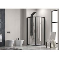 Parois de douche quart de cercle FLORA 200 noir 90x90 x190 cm