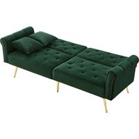 Canapé Modern 2-seater sofa bed ajustable Velours Vert Antique 173.00x75.00x70.00 ZIPSOFA