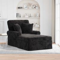 vidaXL Chaise Lounge with Skirt Black 157 x 91 x 91 cm ARES