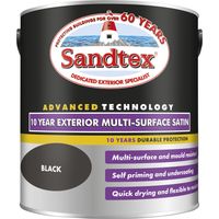 Sandtex 10 Year Exterior Multi Surface Satin - Black - 2.5L