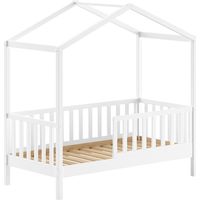 Lit Cabane Enfant "Dallas" 70x140cm Blanc