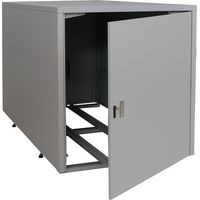 2er-Fahrradgarage HHG-363, Fahrradunterstand Fahrradbox Bikebox, abschließbar verzinkter Stahl 123x113x208cm hellgrau