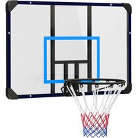 SPORTNOW Basketballkorb mit Rückwand, Outdoor Basketballbrett mit Ø45 cm Stahlkorb und Netz, Wandmontage, Basketball Board für Jugendliche Erwachsene, Blau