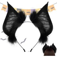 Serre-tête chauve-souris pour femme – serre-tête avec oreilles de chauve-souris noires et ailes sombres – serre-tête déguisement – pour jeux de rôle, fêtes, danse, spectacles, séances photo, anniversa