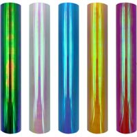 5 rouleaux de film vinyle holographique autocollant pour