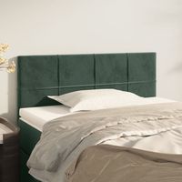 Tête de lit - Armoire de Tête de lit pour Chambre, structure stable Vert foncé 100x5x78/88 cm Velours -50811