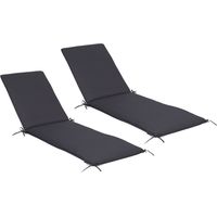 Satz von 2 Kissen Liegestuhl 190 cm Anthrazitgrau