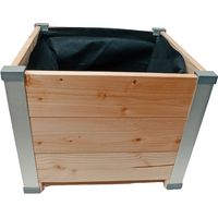 Bac carré en bois douglas non traité 50cm x 45cm x 40cm – Assemblage facile sans outils – Pour espaces extérieurs – 70L – Mon Petit Potager