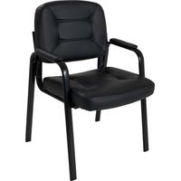Lot de 4 chaises de visiteurs bureau salle attente conférence similcuir noir