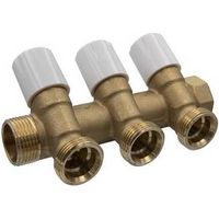 COLLECTEUR DE DISTRIBUTION AVEC VIS DE FERMETURE 3/4 EUROCONO Dimensions : 1" x 3/4" 3 voies
