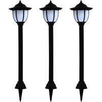 vidaXL Lampade Solari da Esterni 3pz a LED Nero