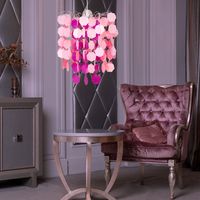 Suspension, suspension, suspension, lampe pour enfants, suspension, salle de jeux pour filles, métal rose-rose, 1x douille E27, DxH 32x140cm