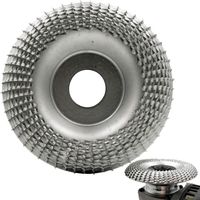 Wood Carving Disc Grinder Shaping Disc 7/8 Inch Drilled Wood Tungsten Carbide Grinding Wheel Carving Wheel For Sanding Carving Shaping (100mm, Curved, Silver)