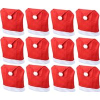 Housses de chaise Noël 12 pièces Rouge Bonnet Père Noël