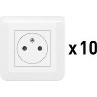 Legrand - Lot de 10 prises de courant Surface Mosaic complet à vis - blanc