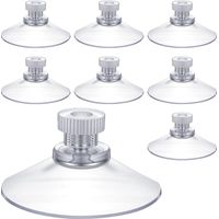 8 Pack Screw Window Suction Cups 41mm Clear PVC Suction Cup Holder with Screws Nut, Strong Adhesive Glass Suctions Sucker Pads Heavy Duty Suctions Cup for Bathroom Wall Window Car Shade License Plates