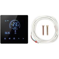 Intelligenter programmierbarer digitaler Thermostat mit großem Touchscreen-Wandheizkörper, kompatibel mit Tuya 3500W AC90-240V 16A mit WiFi (mit 3 m Detektionsleitung).