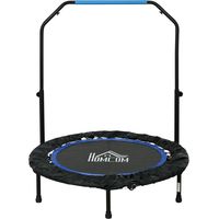 Fitnesstrampolin, klappbar, verstellbarer Haltegriff, Ø102x123H cm, bis 100 kg, Schwarz/Blau