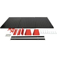 Xpotool – Panneau porte-outils mural 1200 x 600 mm – 3 plaques perforées – 17 crochets de support – Rangement modulable en métal