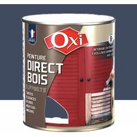 OXI-PEINTURE DIRECT BOIS-Peinture satinée spéciale microporeuse pour bois neufs ou anciens-Bleu Marine (RAL 5003) 2.5 litres