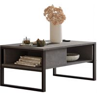 Tavolino da caffè in legno "ML34" - 100 x 59 x 44 cm - Argento