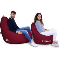 Pouf Poire Relax Similicuir Grenat Enfant Grenat