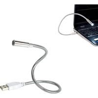 Lampada LED flessibile per computer, mini luce per tastiera USB, lampada USB flessibile, lampada per laptop, illuminazione per interni (argento)
