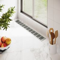 Lüftungsgitter Silber eloxiert F1 80mm x 1000mm Stegblech Heizungsdeckel Lüftung aus Aluminium