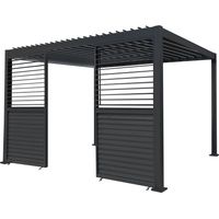 Anthracite Aluminium Pergola With 2 x Shutter Panels - 3m x 4m