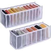 Organisateur de Tiroir Pliable - 2 pcs Rangement sous Vetement, Rangement Tiroir Vetement Organisateur Vetement, pour Chaussettes, sous-Vêtements, Vêtements de Bébé, Cravates,Blanc-DOU