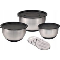 Kesper Set de 3 boles plateados negros de acero inoxidable
