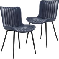 Lot de 2 Chaise Salle à Manger,Jusqu’à 120 kg,Rembourré Chaise Cuisine,Pieds en métal,Nettoyage Facile,pour Salle à Manger,Cuisine,Bleu