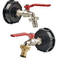 (C,Autre)Adaptateur de robinet pour réservoir IBC S606 Filetage grossier vers laiton/alliage 16 mm Raccord rapide Valve de remplacement pour robinet de jardin/maison