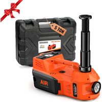 olmlmo Elektrisches Wagenheber, 12V 5T Hydraulischer Wagenheber (Hubbereich: 15,5-45 cm) mit Aufblasbare Pumpe und Licht, für Auto, SUV, Limousine, MPV, LKW, Reifenwechsel, Garage Reparatur