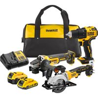 Dewalt – Trousse 3 outils électroportatifs DCK373MDRQW – 18V 4Ah – Moteurs sans balais – Sac souple inclus – Pour perçage, découpe et meulage