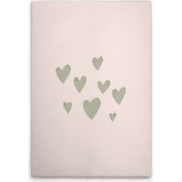 Leinwandbild Herz Kinderzimmer M1-No.51746 - Kunstdruck auf Leinwand in Beige Grün - Wandbild 60 x 90 cm
