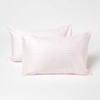 HOMESCAPES Lot de 2 Taies d'oreiller enfant en coton égyptien 330 fils Rose, 40 x 60 cm