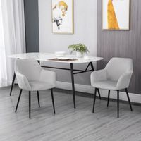 Ensemble de chaises de salle à manger. Confortables. 54 x 57 x 80 cm. Gris clair.