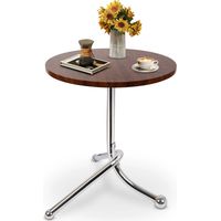 Futurefurniture – Table d'appoint ronde 50cm hauteur – Pieds argentés élégants – Surface lisse et facile à nettoyer – Pour salon, chambre, bureau
