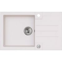 Alveus Rock - Lavello in granito 78x48 cm, con comando dello scarico, arctic 1090944
